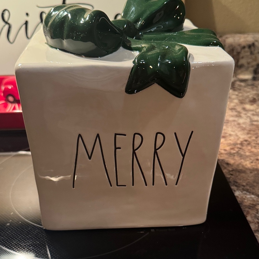 Rae Dunn White and Green 'Merry' Holiday Decor